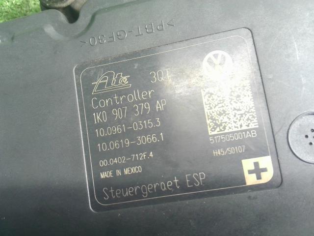 VW ゴルフ ＡＢＳアクチュエーター ABA-1KCAV 1K0 614 517 BK