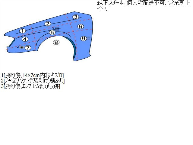 プリウス 左Ｆフェンダー DAA-ZVW30 53802-47050