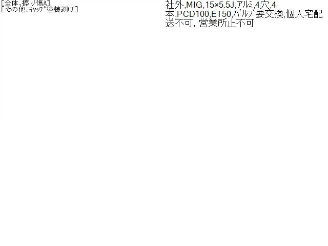 【中古】社外 15インチ ホイール 15×5.5J