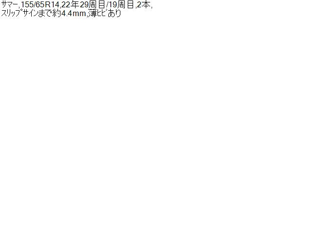 【中古】ノーマルタイヤ 14インチＰＲＡＣＴＩＶＡ 22年製 155/65R14