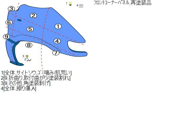 【中古】キャリィ EBD-DA16T 右フロントフェンダー 58511-82M00