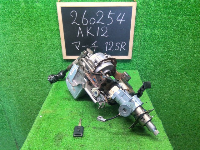 【中古】マーチ CBA-AK12 ステアリングコラム 48810-AX003