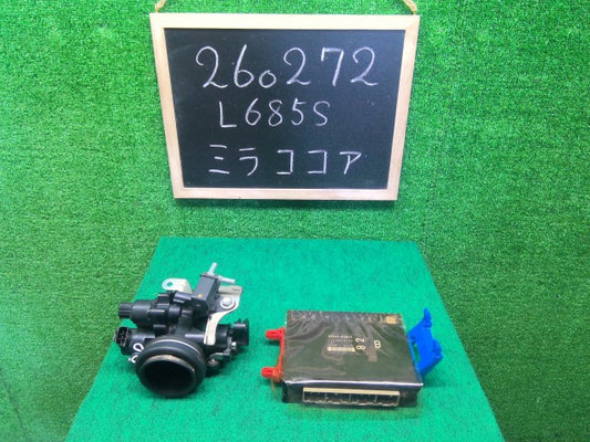 【中古】ミラココア DBA-L685S スロットルボディ ECUセット