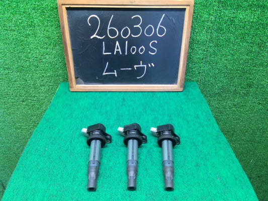【中古】ムーヴ DBA-LA100S イグニッションコイル 3本セット