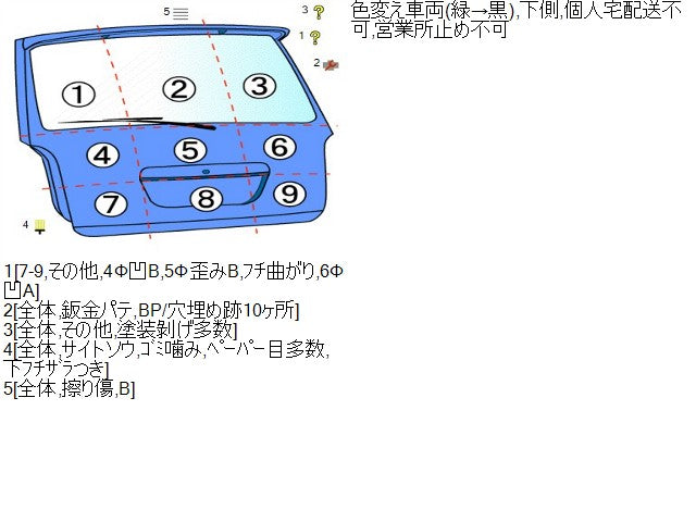 【中古】ランドクルーザー S-HDJ81V バックドア 下側