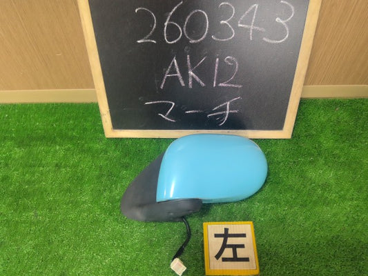 【中古】マーチ DBA-AK12 左サイドミラー 左ドアミラー