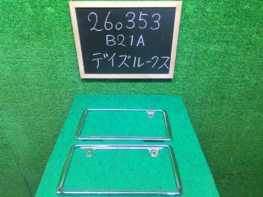 【中古】デイズルークス DBA-B21A メッキ ナンバーフレーム