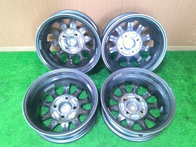 【中古】社外12インチ アルミホイール 4J ハブ54ｍｍ