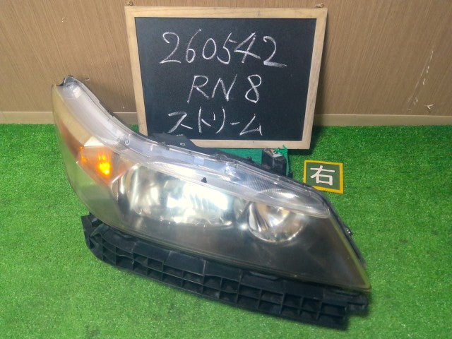 【中古】ストリーム DBA-RN8 右 ヘッドランプ